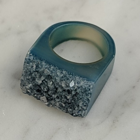 Jewelry - 🌟5/$25! Blue Rock/Crystal Chunky Ring